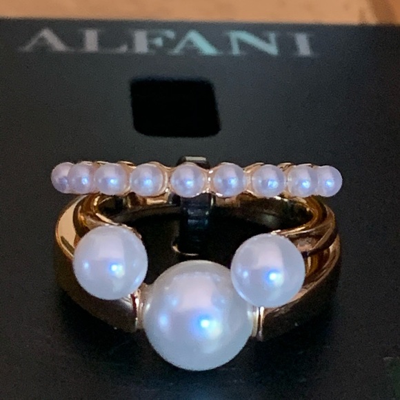 NWT Good tone 3 Pc set stack rings faux pearl - Picture 4 of 5